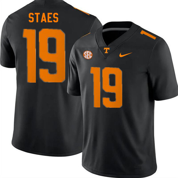 Men #19 Holden Staes Tennessee Volunteers College Football Jerseys Stitched-Black